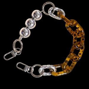 Silver and Tortoiseshell Chain Bag Charm